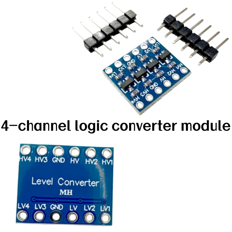 Level Shifter 3.3V - Moduł konwertera poziomów logicznych 4-kanałowy, dwukierunkowy,